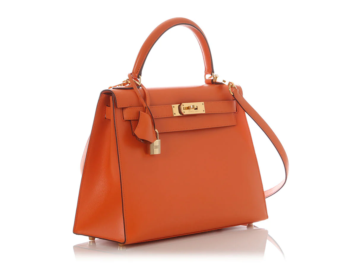 Hermès Orange Box Calfskin Kelly 28 - Image 5