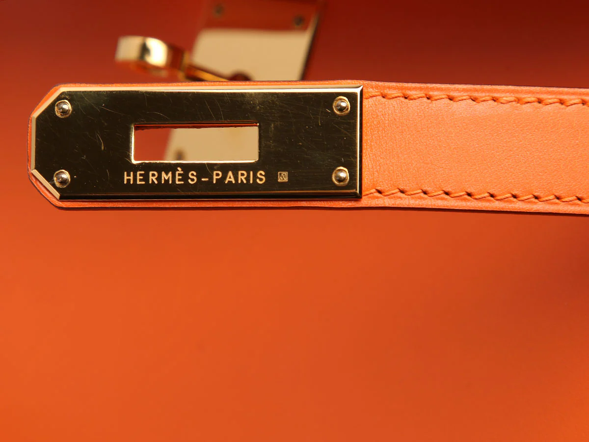 Hermès Orange Box Calfskin Kelly 28 - Image 9