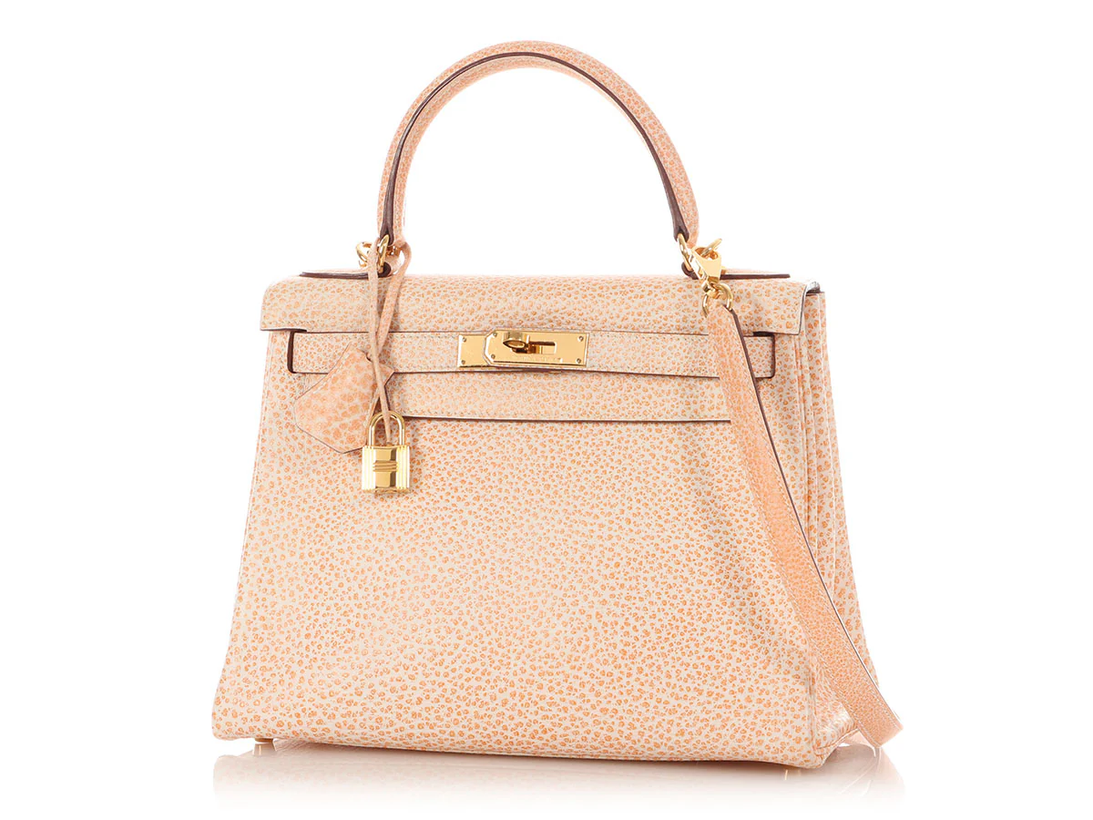 Hermès Orange Dalmatian Kelly 28 - Image 3