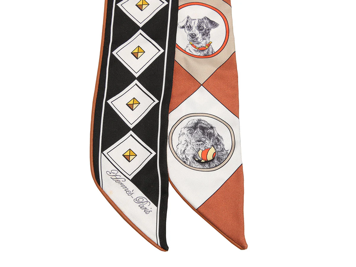 Hermès Passepoil Cuir Collier et Chien Forever Silk Twilly - Image 2