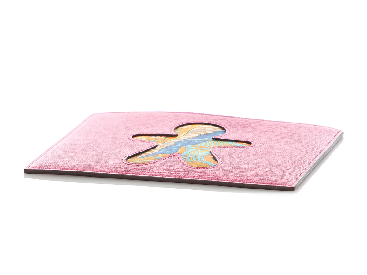 Hermès Pink and Brown Chèvre Gingerbread Petit H Passport Holder - Image 5