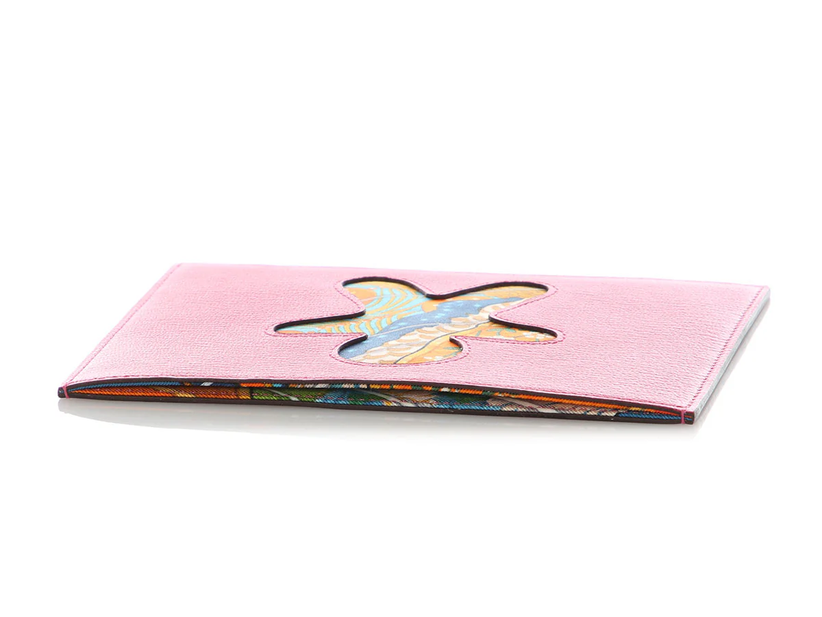 Hermès Pink and Brown Chèvre Gingerbread Petit H Passport Holder - Image 6