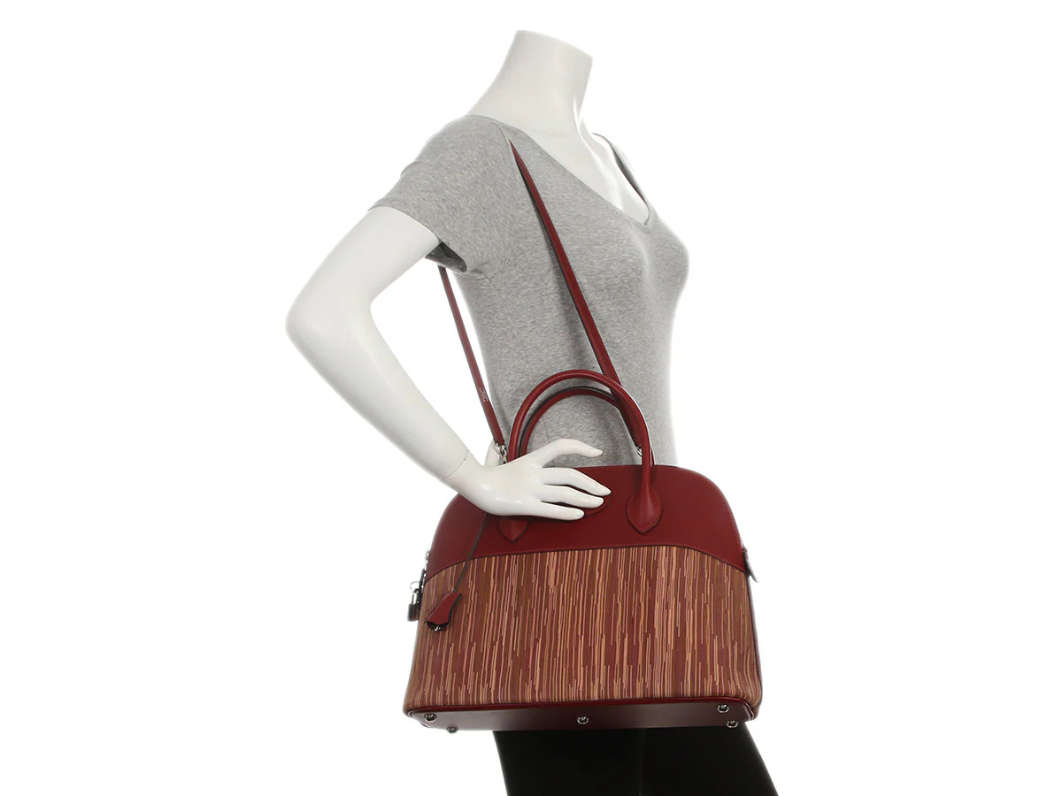 Hermès Red Vibrato Box Calfskin Bolide 35 - Image 10