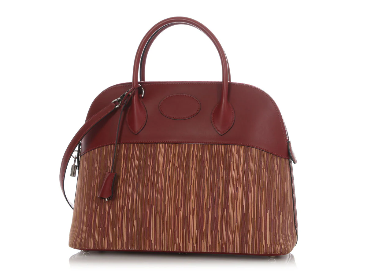 Hermès Red Vibrato Box Calfskin Bolide 35 - Image 2