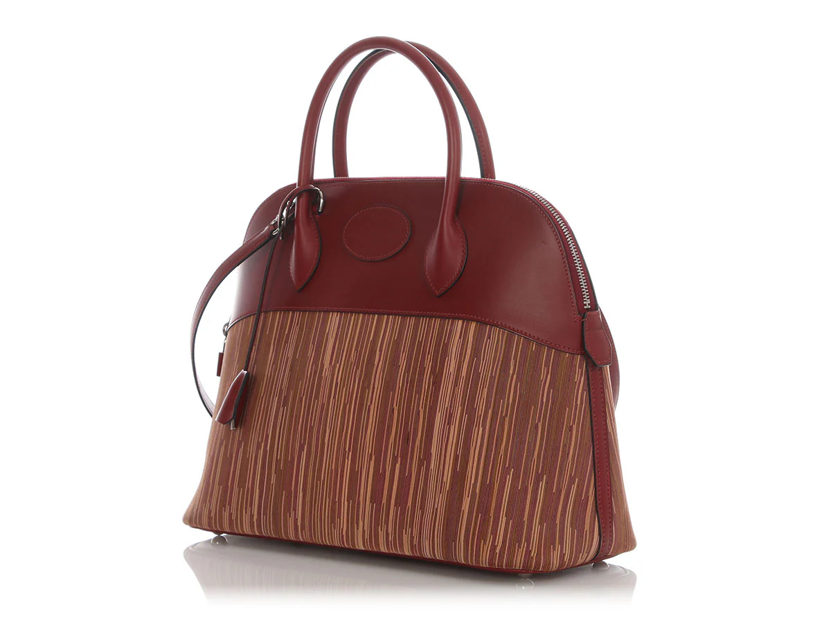 Hermès Red Vibrato Box Calfskin Bolide 35 - Image 3