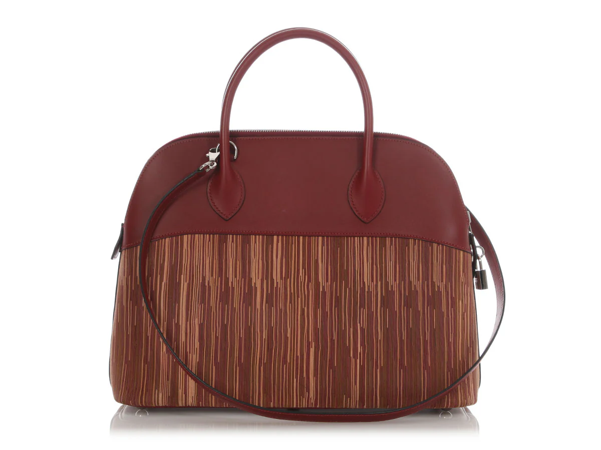 Hermès Red Vibrato Box Calfskin Bolide 35 - Image 4