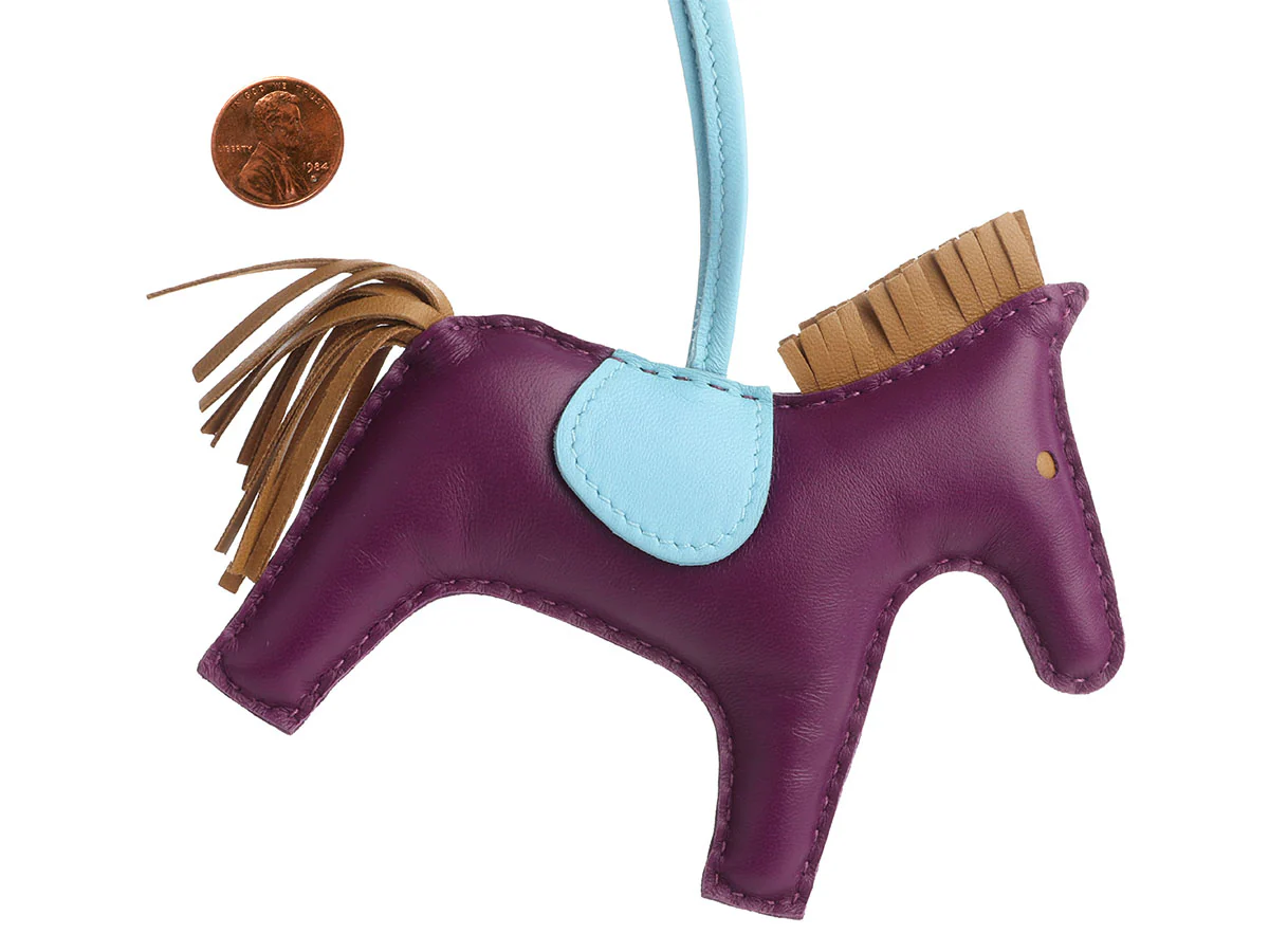 Hermès Rose Pourpre Lambskin Grigri Rodeo Horse Bag Charm MM - Image 5