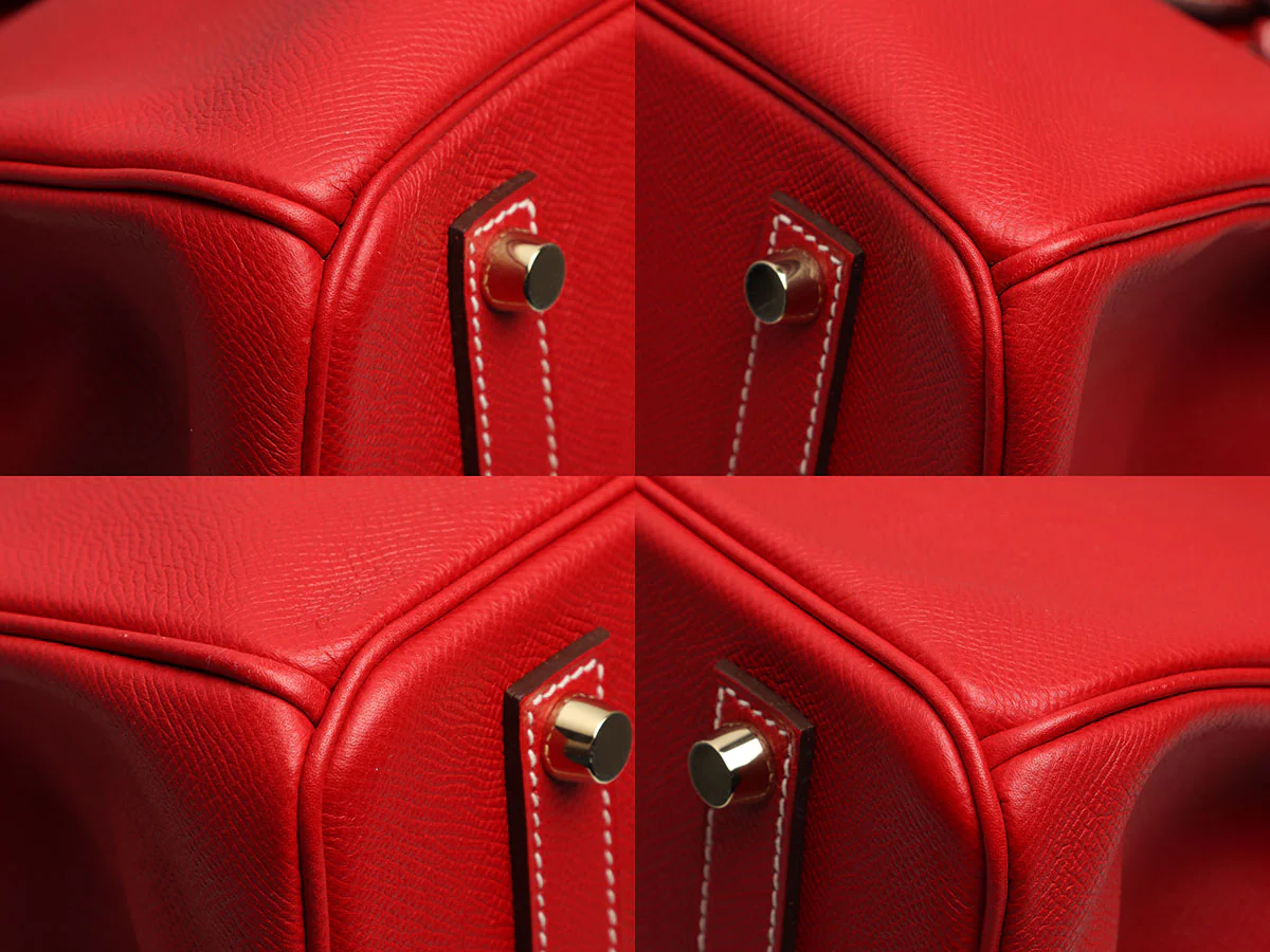 Hermès Rouge Casaque and Blue Thalassa Epsom Candy Birkin 35 - Image 10