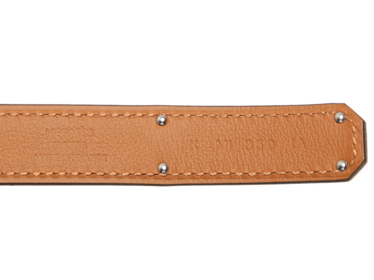 Hermès Silver Chamkilight Goatskin Kelly Belt - Image 6