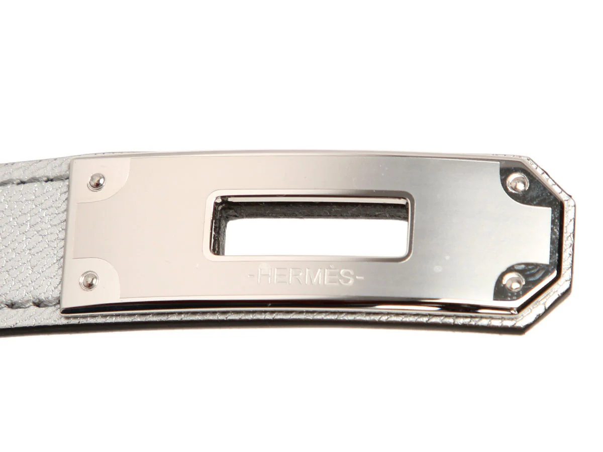 Hermès Silver Chamkilight Goatskin Kelly Belt - Image 7