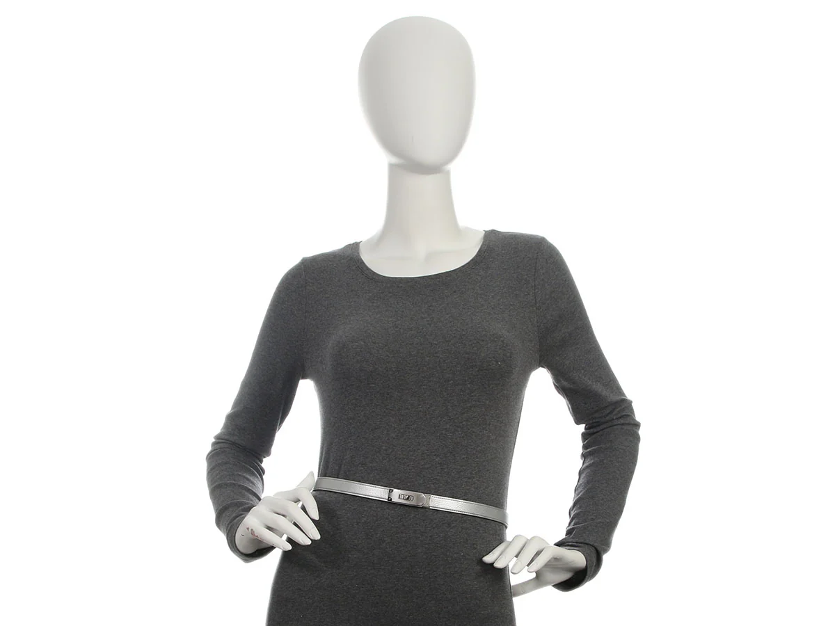 Hermès Silver Chamkilight Goatskin Kelly Belt - Image 8