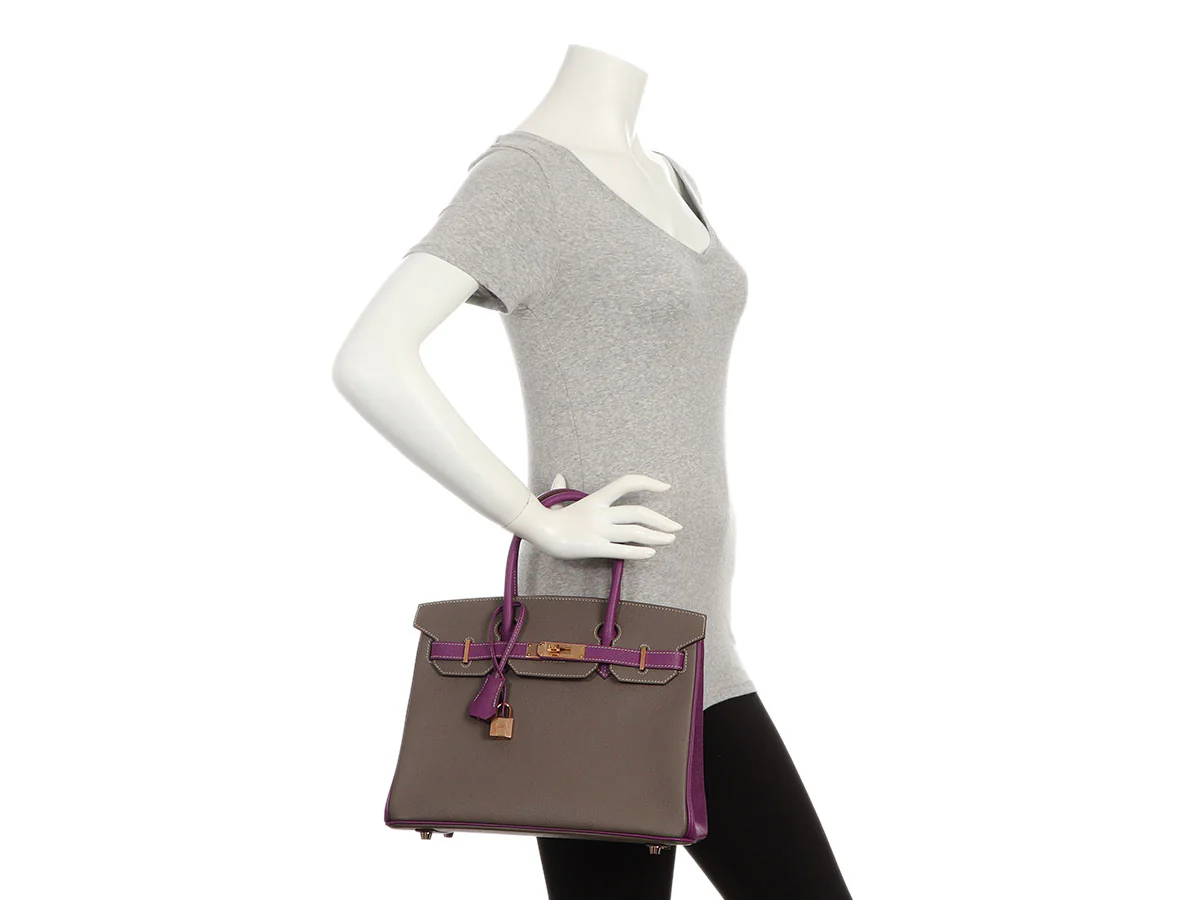 Hermès SO Etain and Anemone Epsom Birkin 30 - Image 11