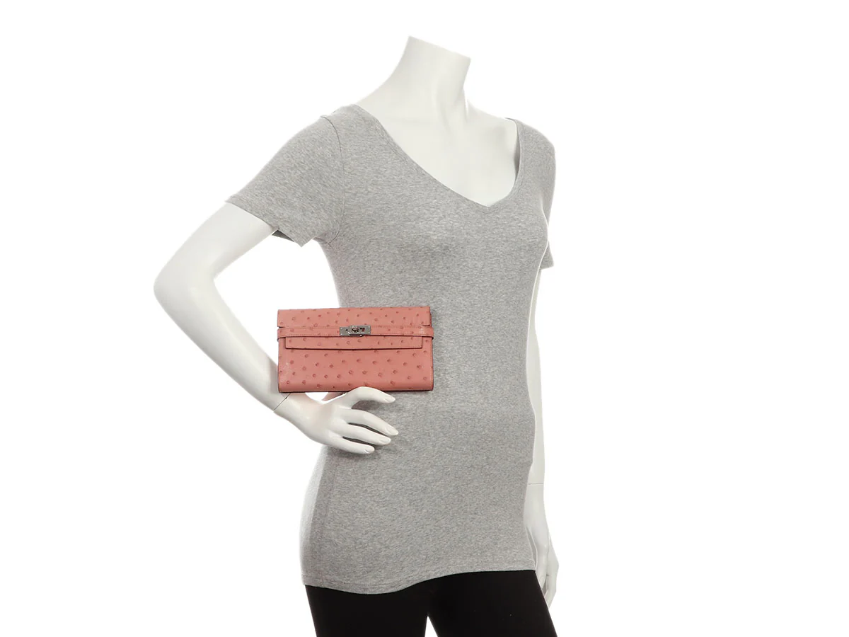 Hermès Terre Cuite Ostrich Kelly Longue Wallet - Image 11