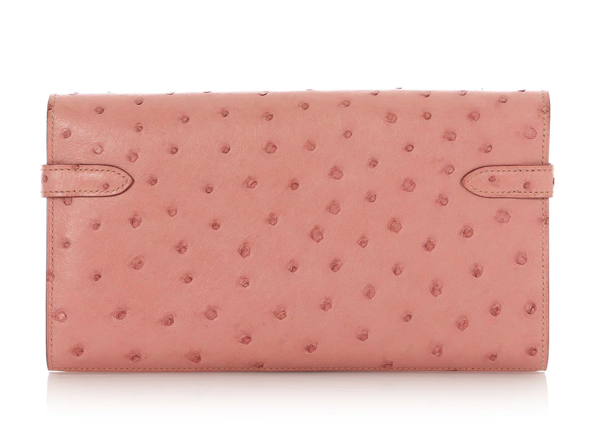 Hermès Terre Cuite Ostrich Kelly Longue Wallet - Image 4