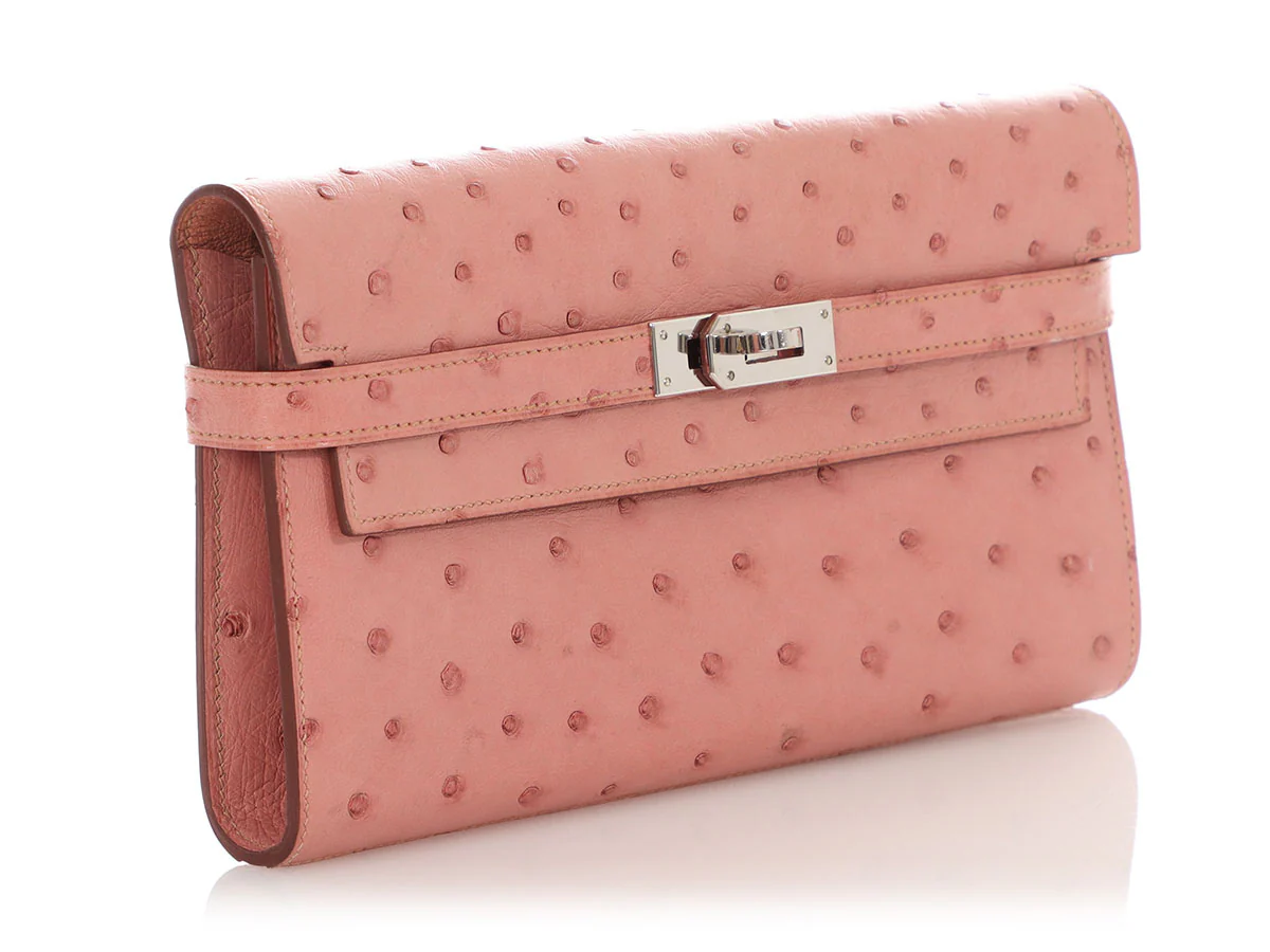 Hermès Terre Cuite Ostrich Kelly Longue Wallet - Image 5