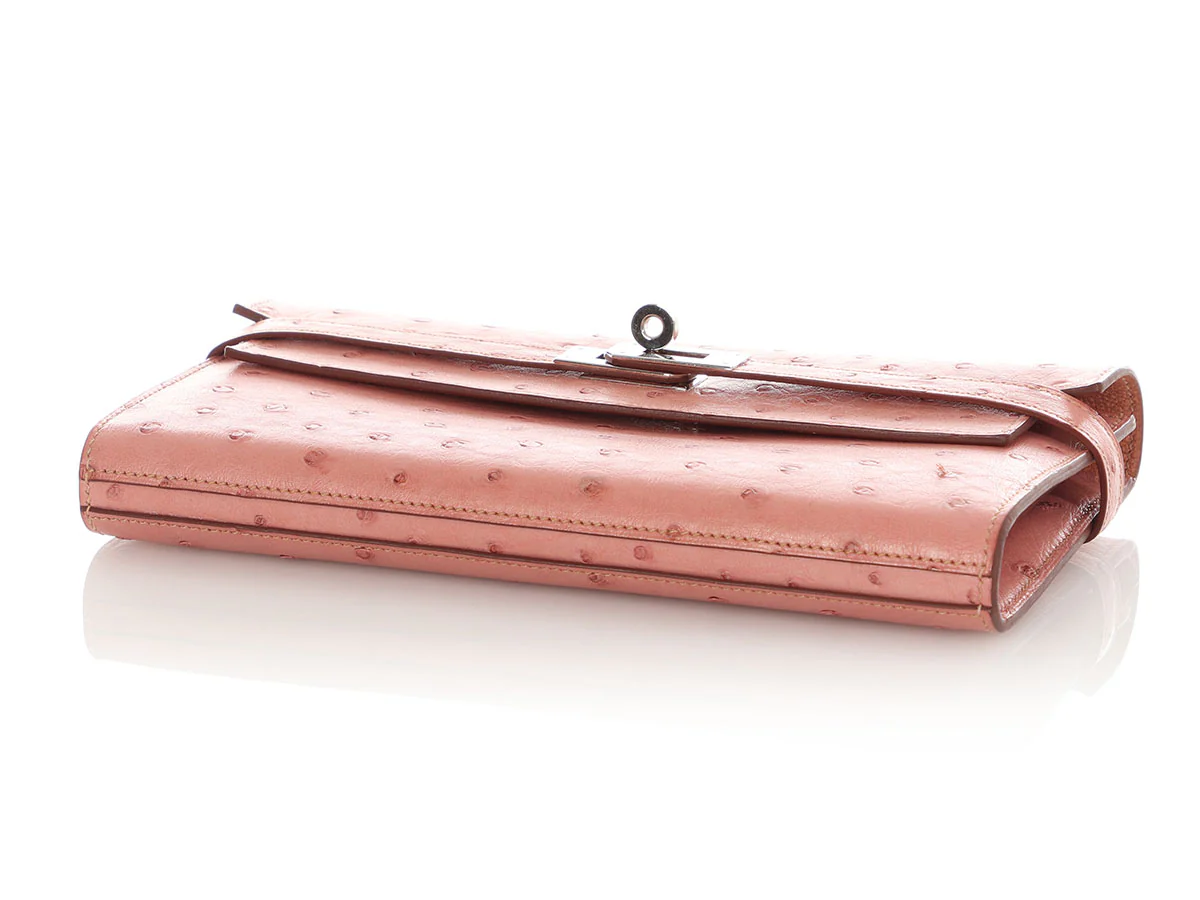 Hermès Terre Cuite Ostrich Kelly Longue Wallet - Image 6