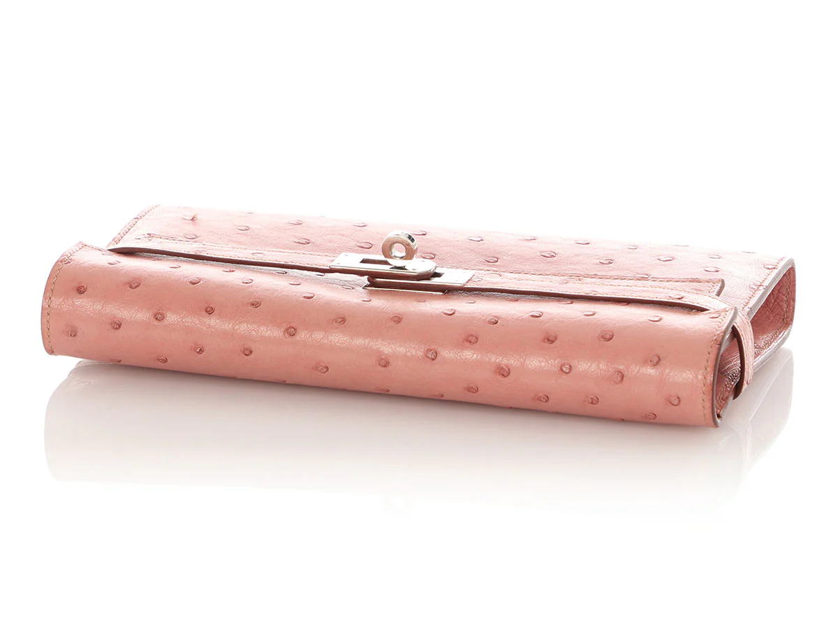 Hermès Terre Cuite Ostrich Kelly Longue Wallet - Image 7