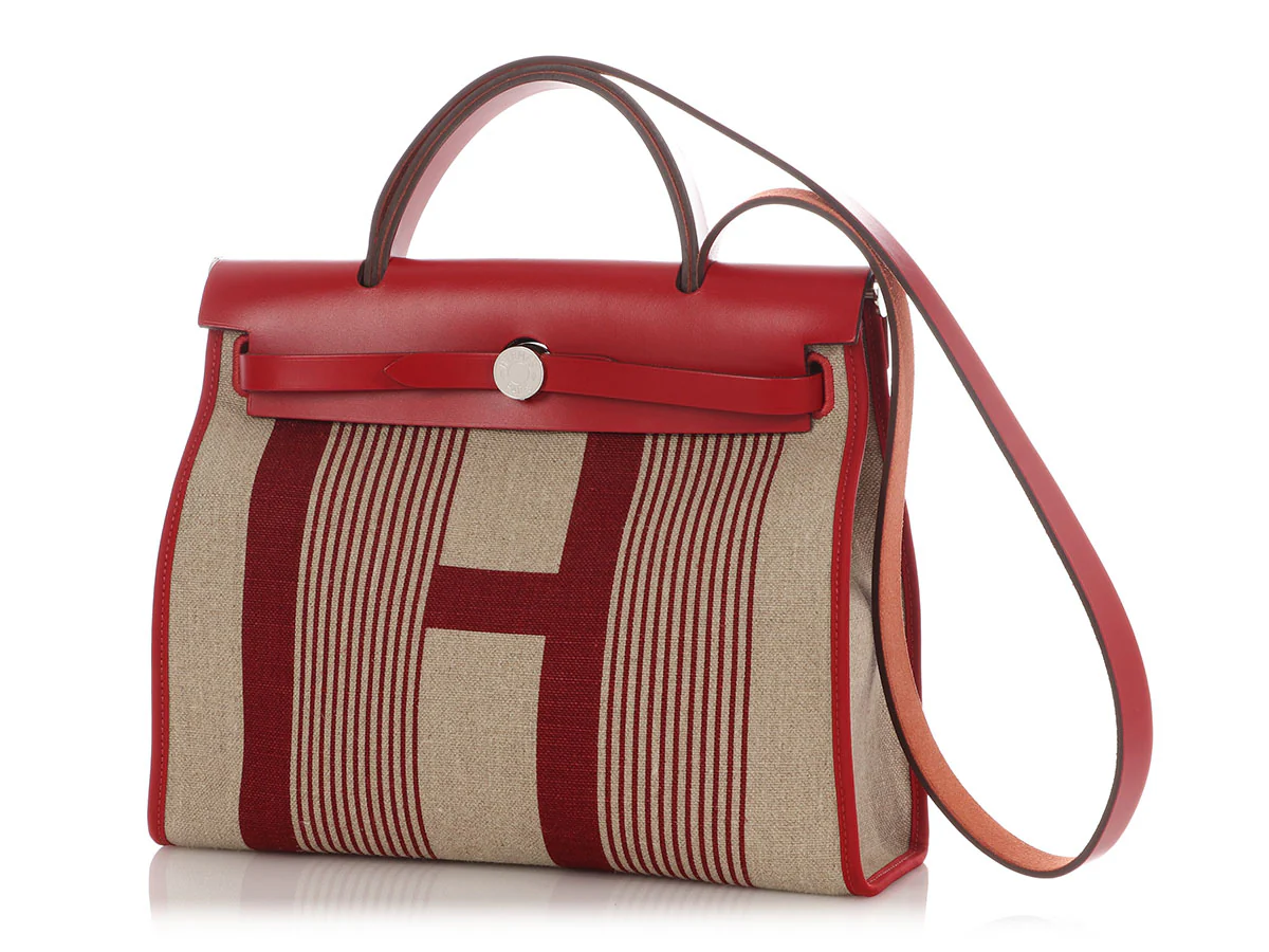 Hermès Toile and Vache Hunter H Vibration Herbag Zip 31 - Image 3