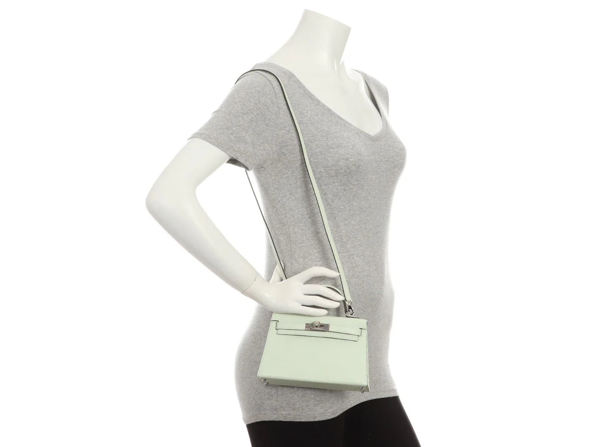 Hermès Mini Vert Fizz Chèvre Kelly 20 - Image 11