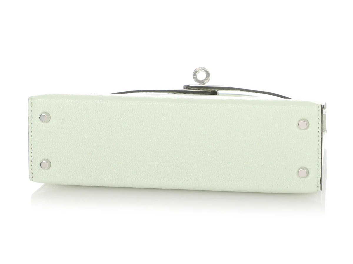 Hermès Mini Vert Fizz Chèvre Kelly 20 - Image 6