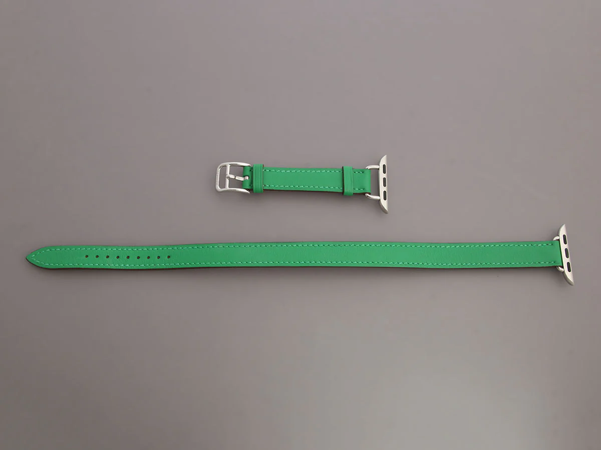 Hermès Vert Swift Apple Watch Double Tour Band 42mm - Image 2