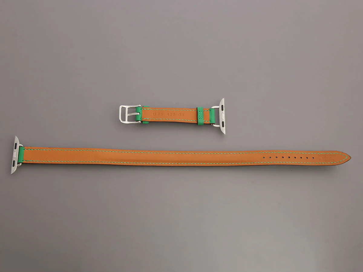 Hermès Vert Swift Apple Watch Double Tour Band 42mm - Image 3