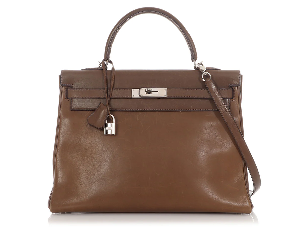 Hermès Vintage Olive Barenia Kelly 35