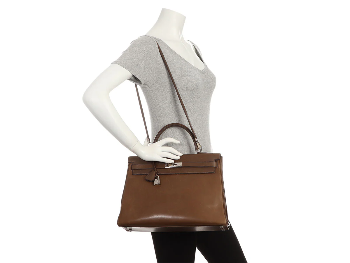 Hermès Vintage Olive Barenia Kelly 35 - Image 10