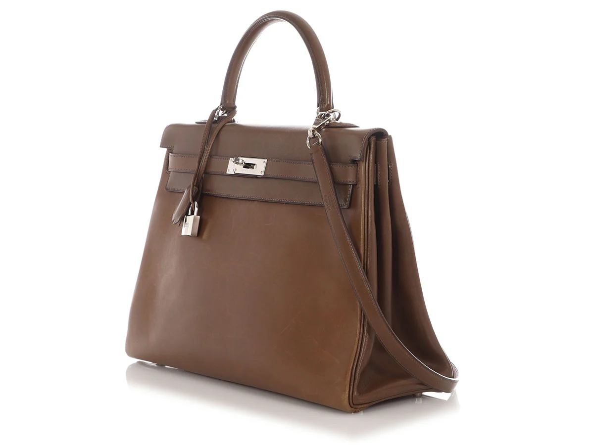 Hermès Vintage Olive Barenia Kelly 35 - Image 3