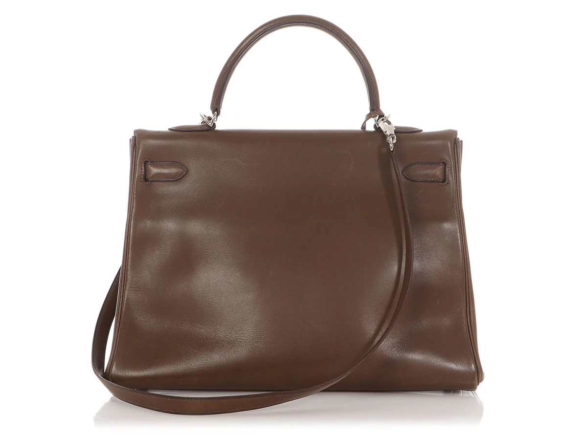 Hermès Vintage Olive Barenia Kelly 35 - Image 4