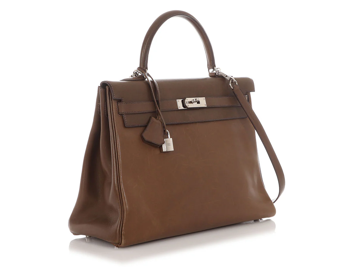 Hermès Vintage Olive Barenia Kelly 35 - Image 5