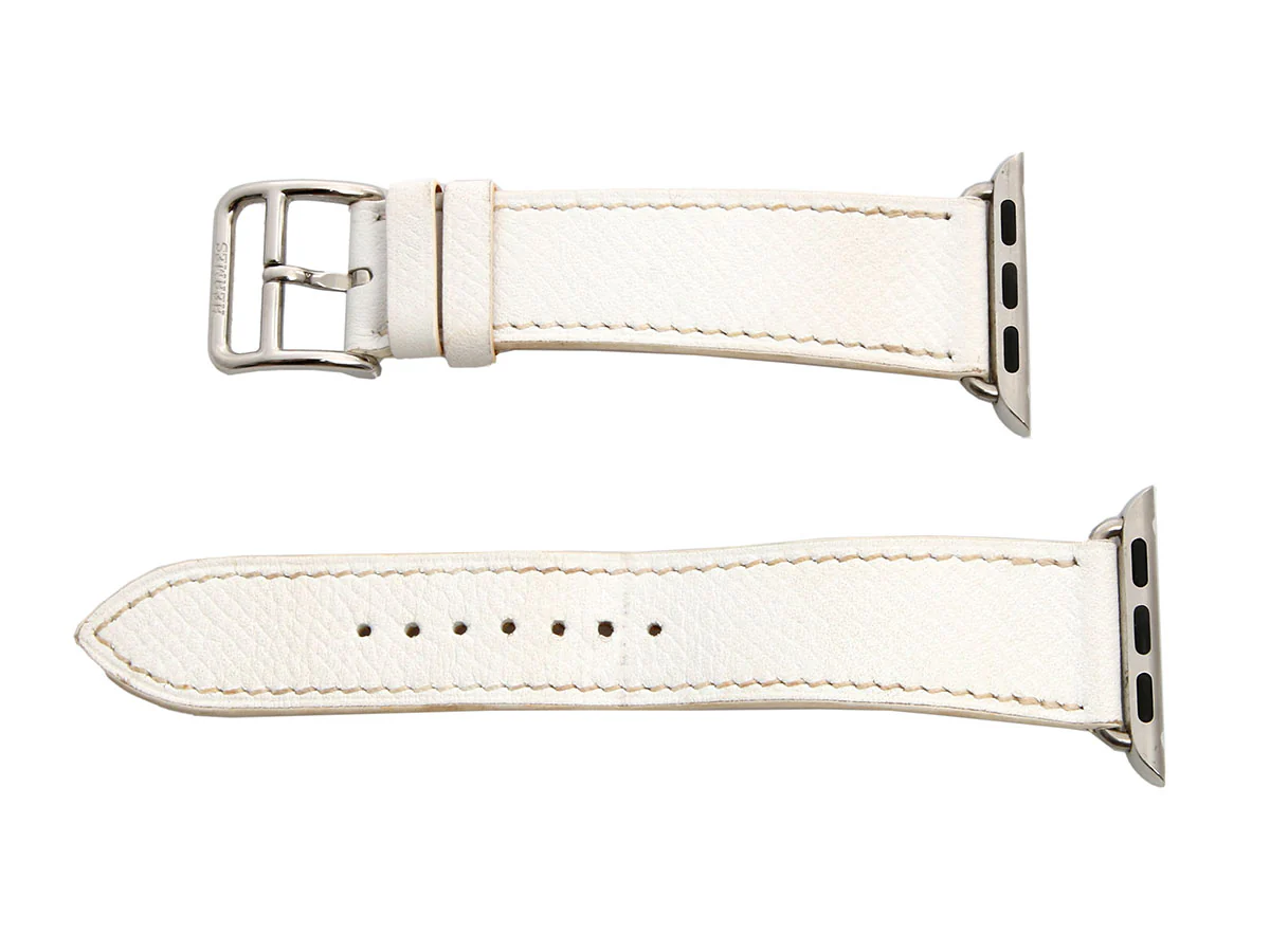 Hermès White Epsom Apple Watch Single Tour Band 42mm