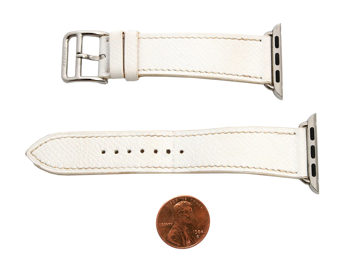 Hermès White Epsom Apple Watch Single Tour Band 42mm - Image 4