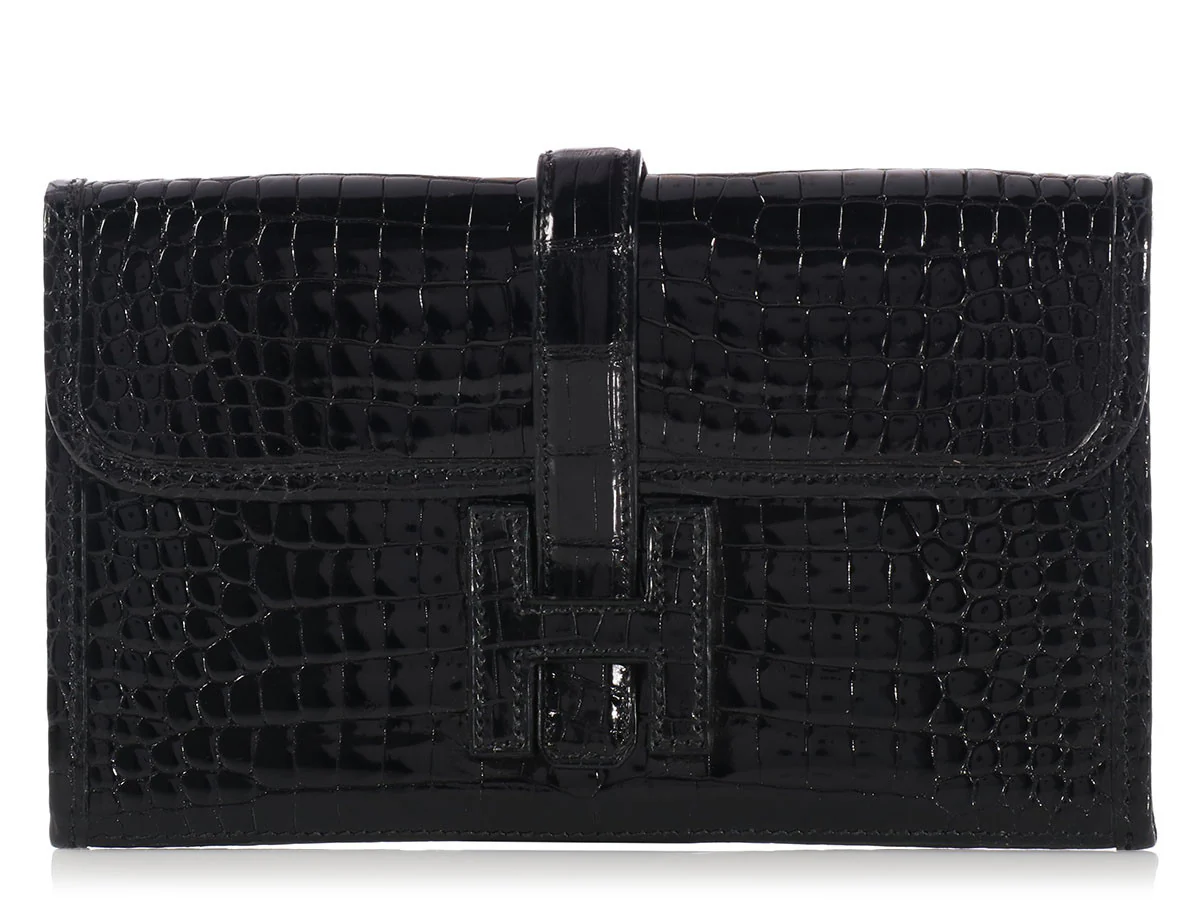 Hermès Black Crocodile Mini Jigé