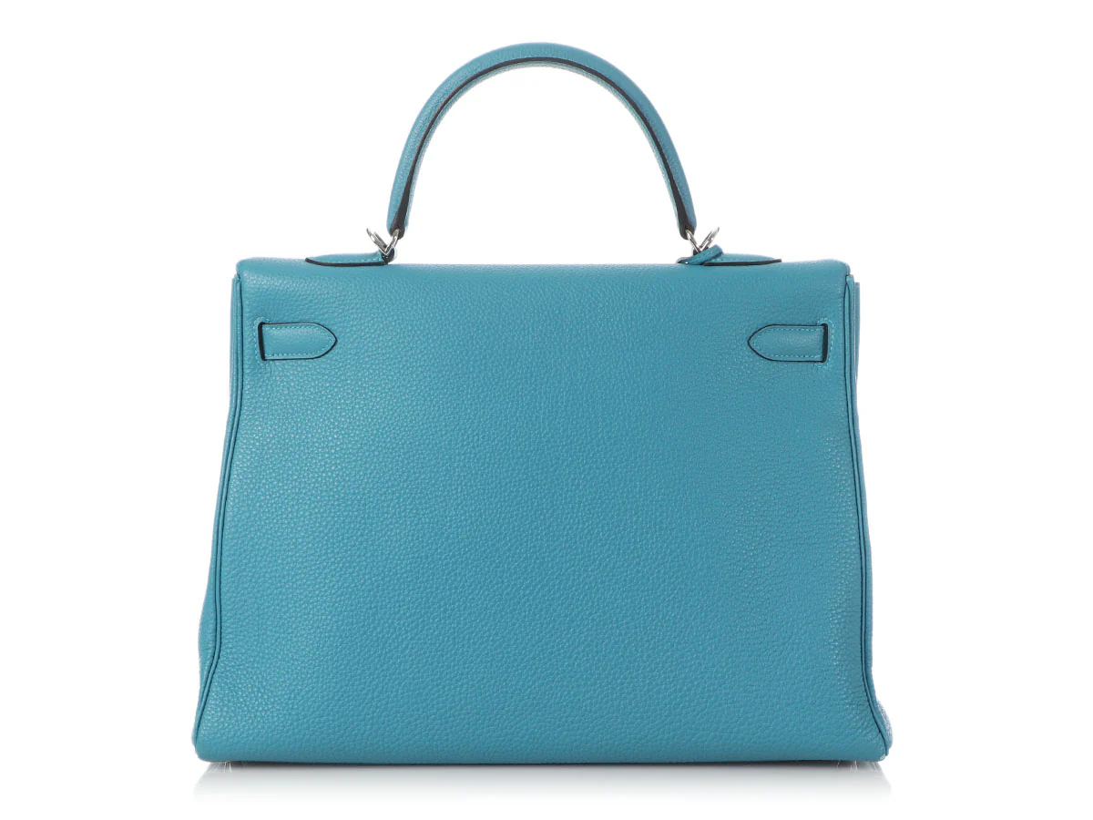 Hermès Turquoise Togo Kelly 35 - Image 4
