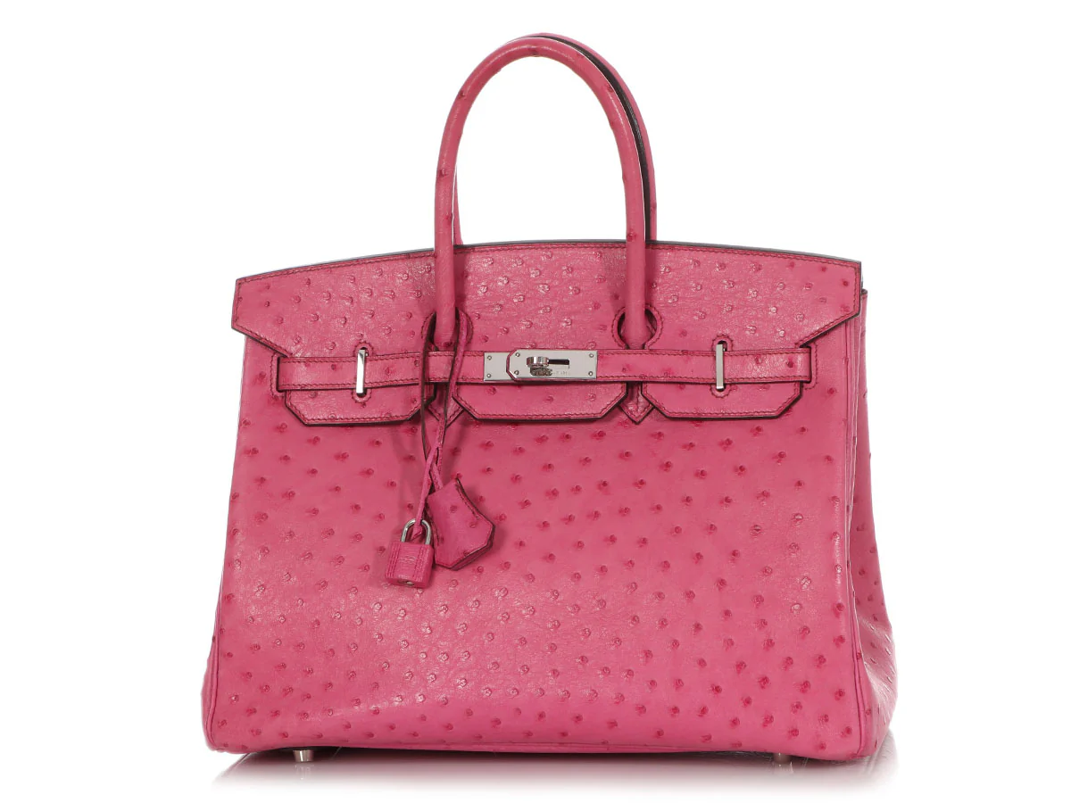 Hermès Fuchsia Ostrich Birkin 35 - Image 3