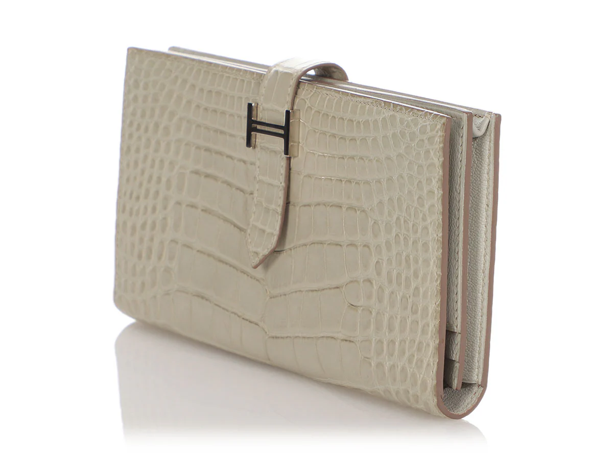 Hermès Béton Matte Alligator Béarn Wallet - Image 3