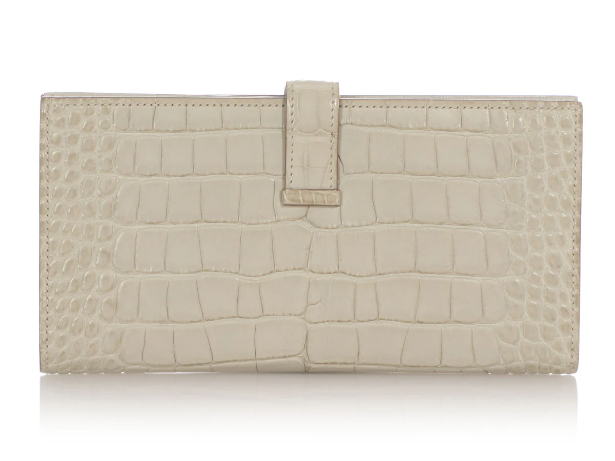 Hermès Béton Matte Alligator Béarn Wallet - Image 4