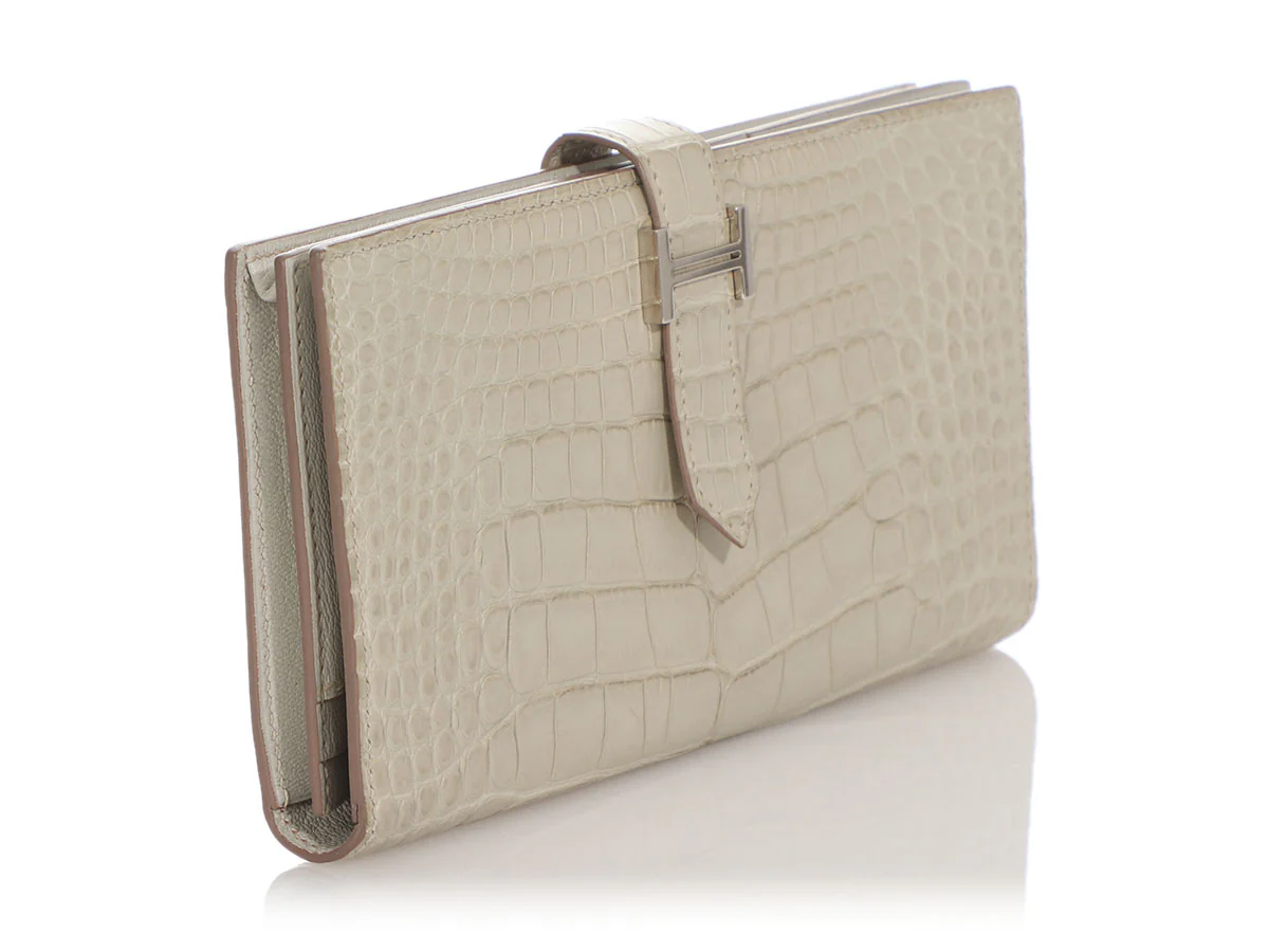 Hermès Béton Matte Alligator Béarn Wallet - Image 5