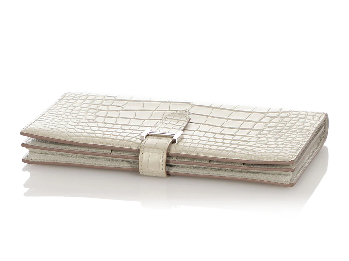 Hermès Béton Matte Alligator Béarn Wallet - Image 7
