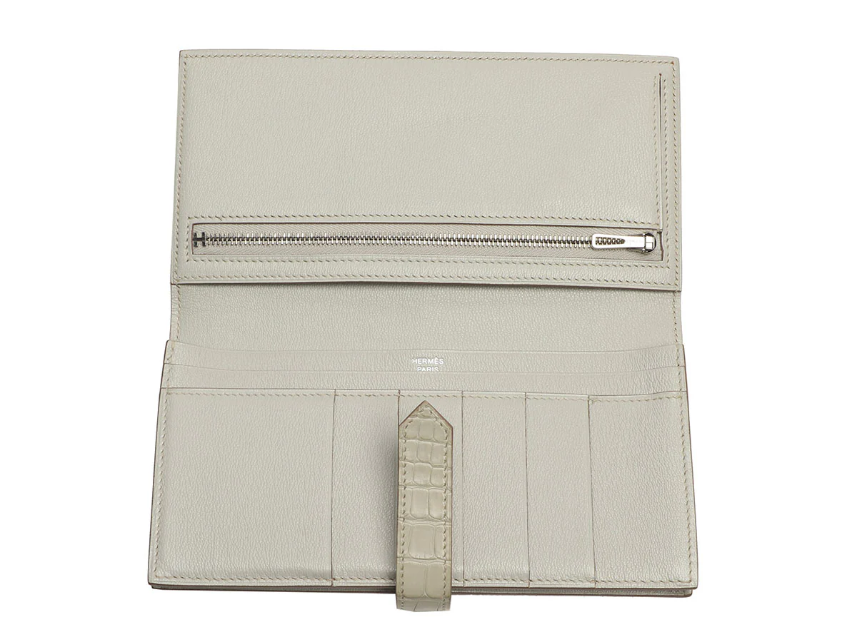 Hermès Béton Matte Alligator Béarn Wallet - Image 8