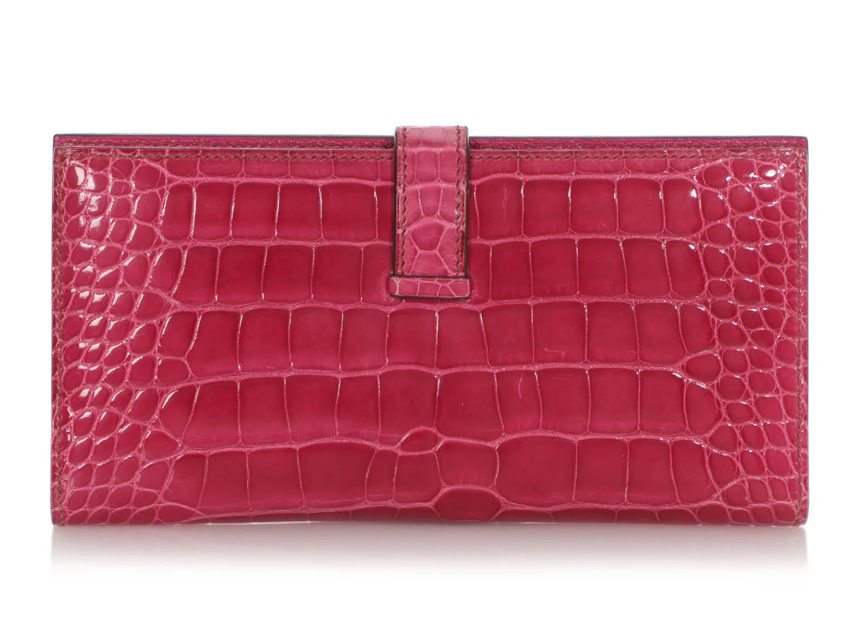 Hermès Fuchsia Shiny Alligator Béarn Wallet - Image 4