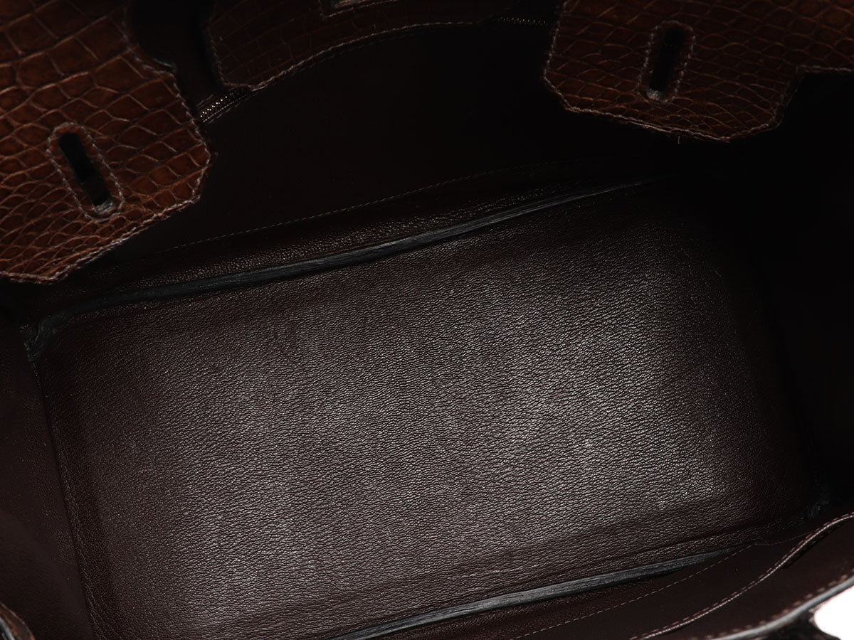 Hermès Havane Matte Porosus Crocodile Birkin 30 - Image 10