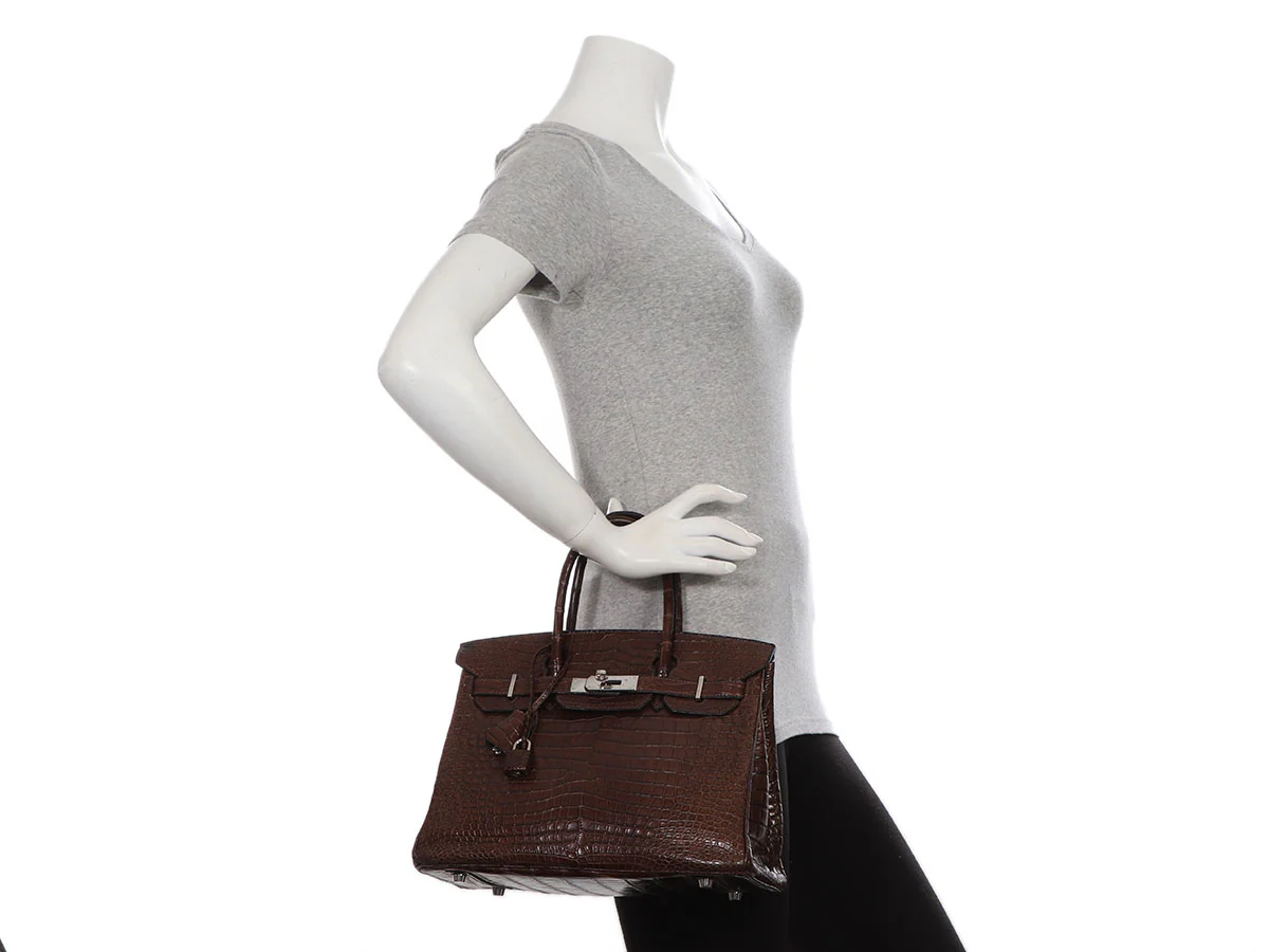 Hermès Havane Matte Porosus Crocodile Birkin 30 - Image 11