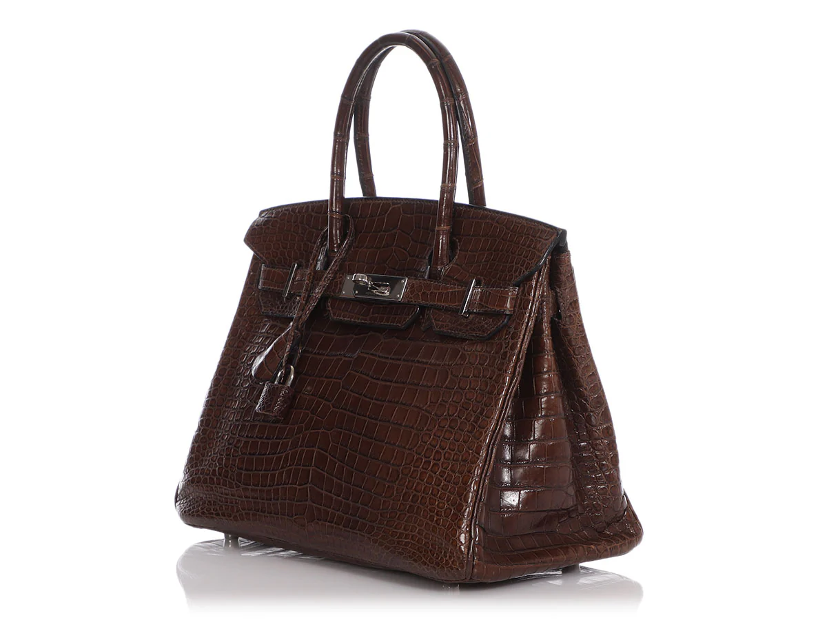 Hermès Havane Matte Porosus Crocodile Birkin 30 - Image 3
