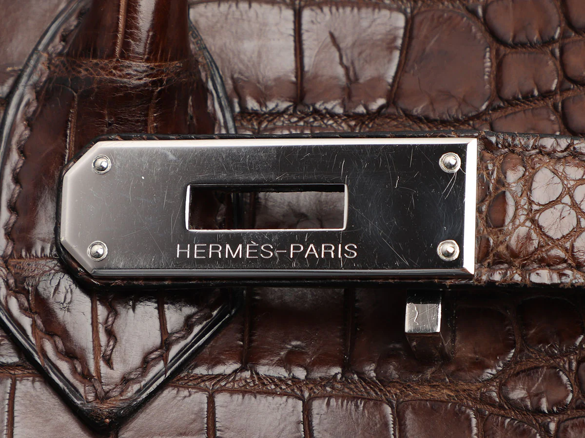 Hermès Havane Matte Porosus Crocodile Birkin 30 - Image 8