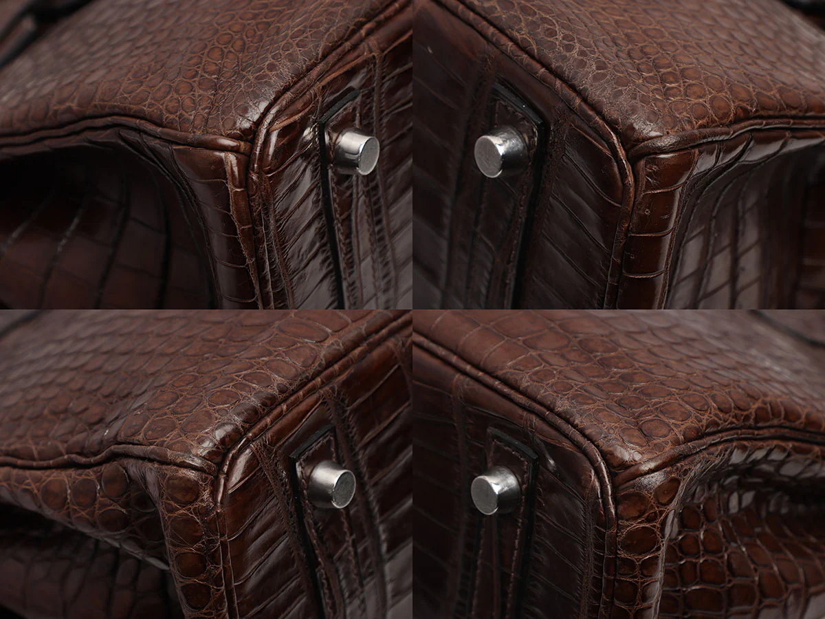 Hermès Havane Matte Porosus Crocodile Birkin 30 - Image 9