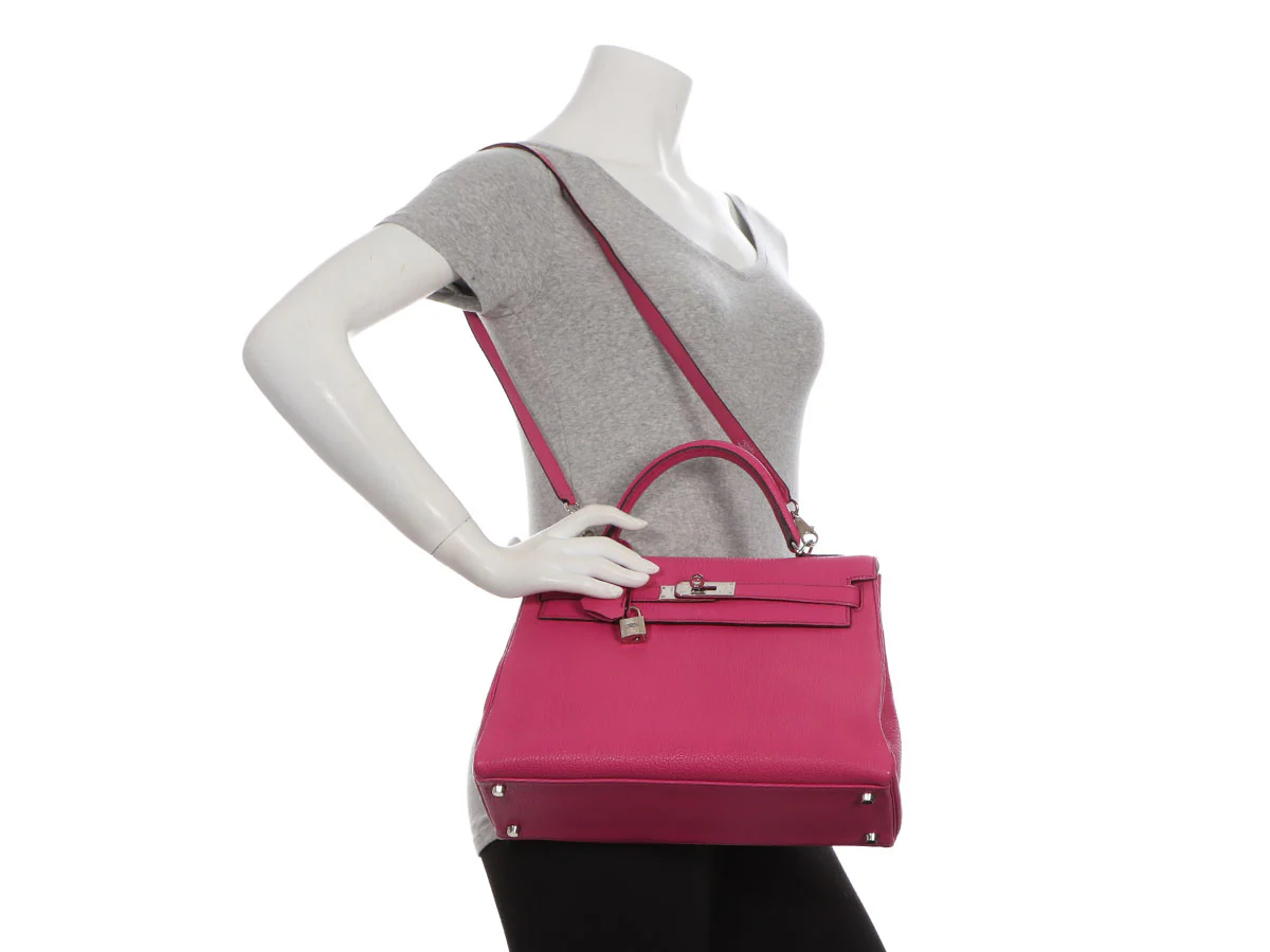 Hermès Fuchsia Chèvre Kelly 32 - Image 11