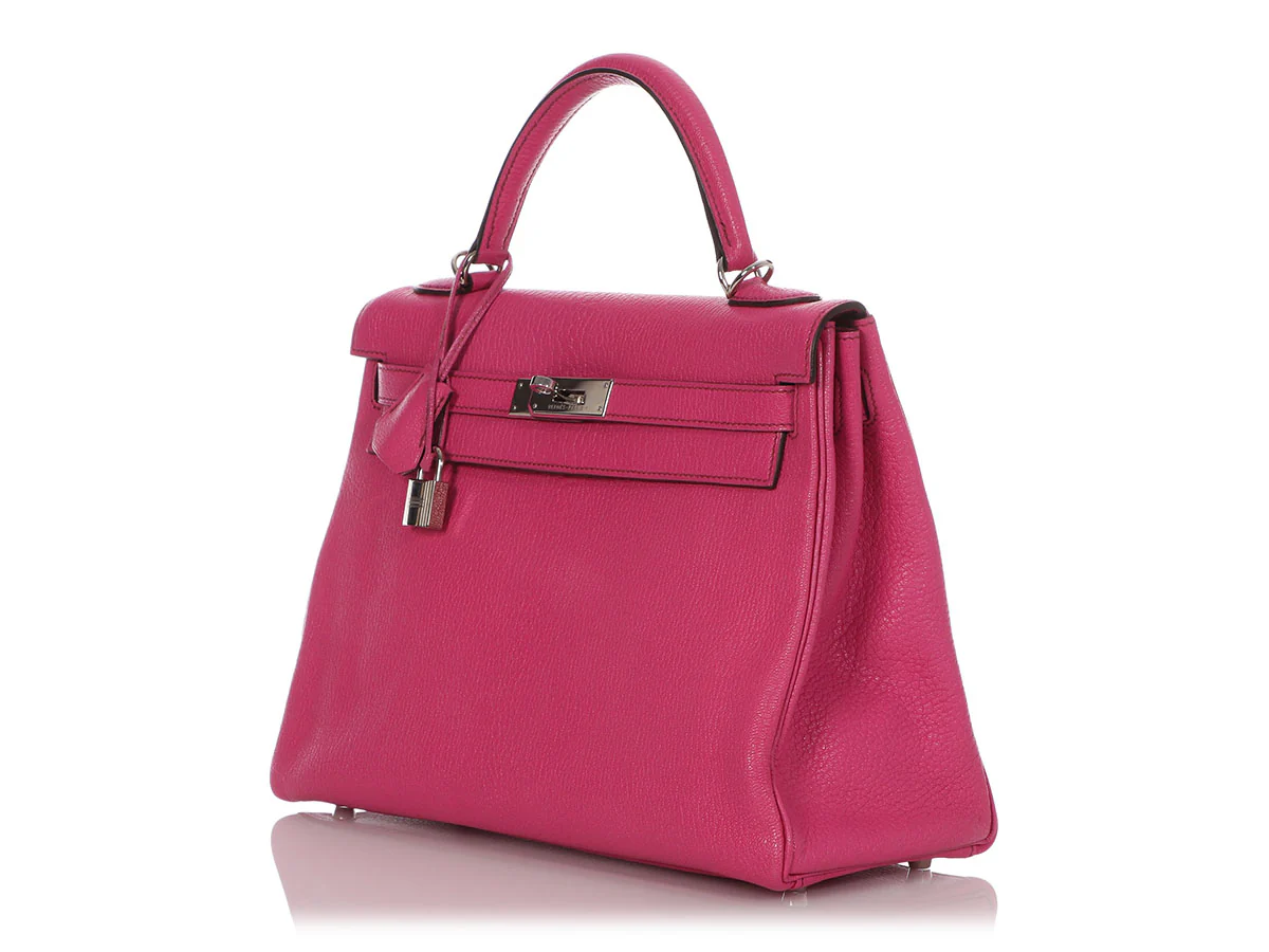 Hermès Fuchsia Chèvre Kelly 32 - Image 3