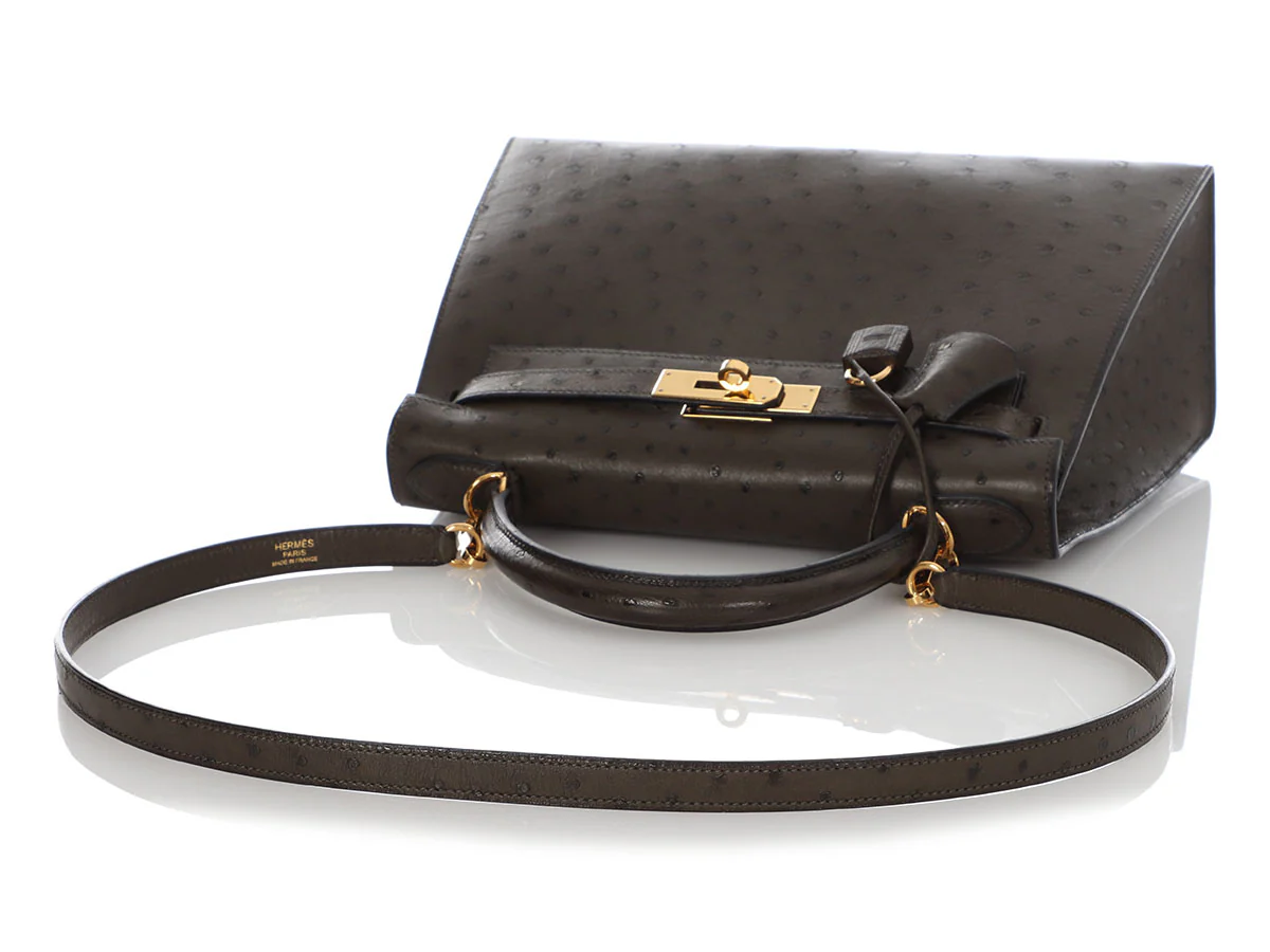 Hermès Vert Olive Ostrich Kelly 28 - Image 7